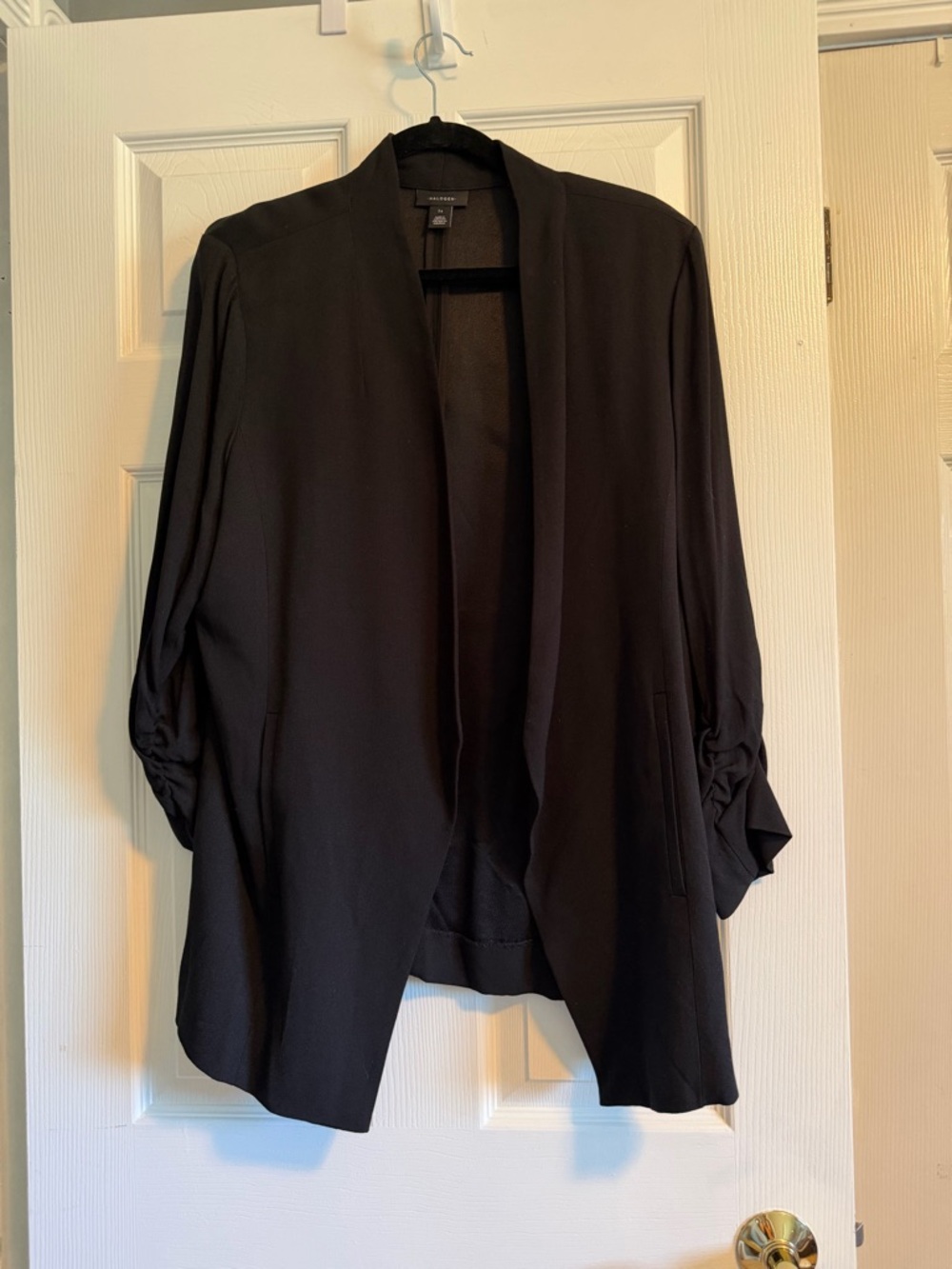 Halogen Black Draped Open-Front Blazer
